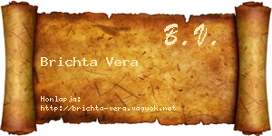 Brichta Vera névjegykártya